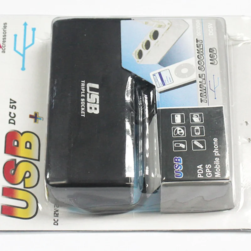 Лидер продаж зарядное устройство с 3 розетками USB 12 В/24 В постоянного тока тройной