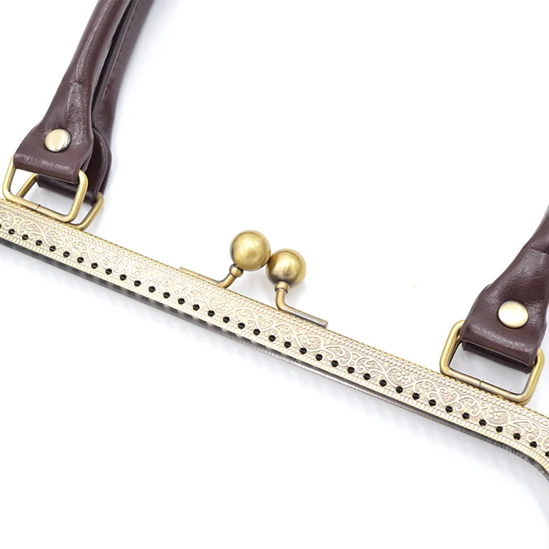 Wallet Closure Metal Wallet Frame Handle Lock Antique Bronze Tone For DIY Making Clutch Handbag PU Handle Accessories 4 Pieces 2