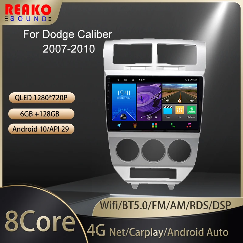 

REAKOSOUND For Dodge Caliber 2007-2010 Carplay Wifi autoradio 2Din Android Car Radio Player Multimedia Video Player CarPlay/Auto