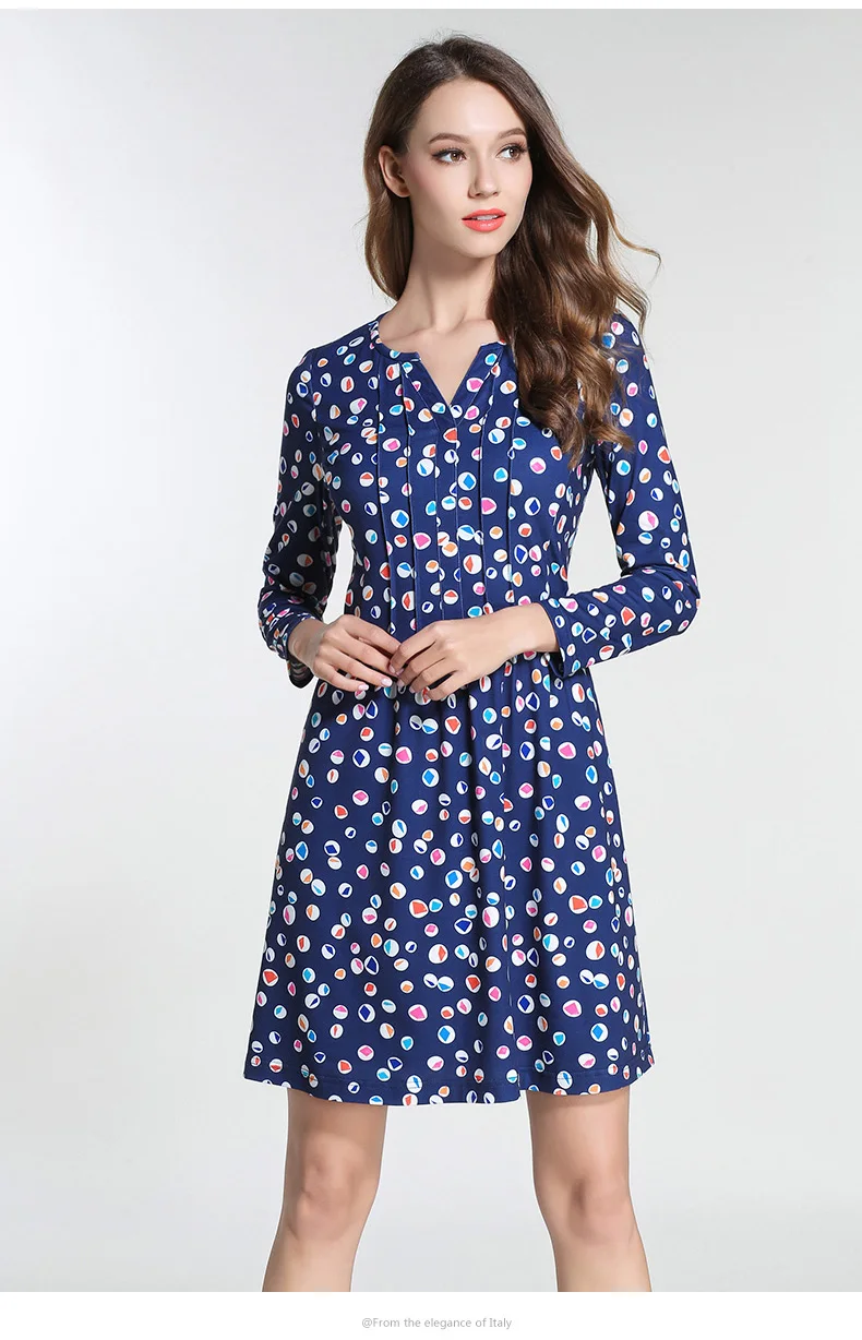 

Осенне-зимнее женское Модное Элегантное трикотажное платье с длинным рукавом и V-образным вырезом