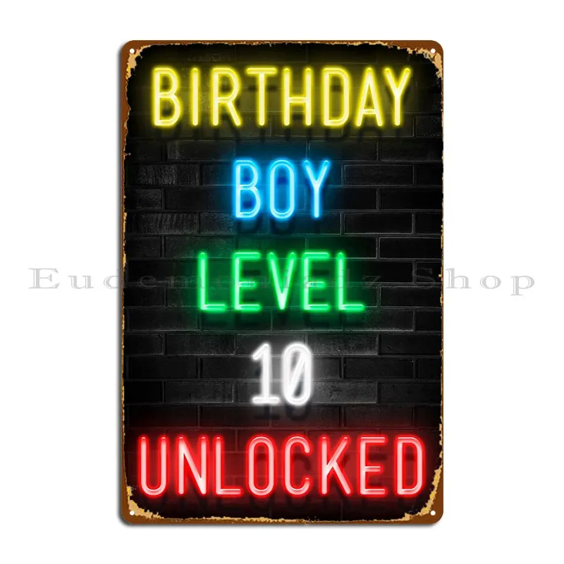 

Металлический знак уровня 10 для мальчика на день рождения, постер для клуба, бара, Забавный клубный бар, создание винтажного Жестяного знака, постер