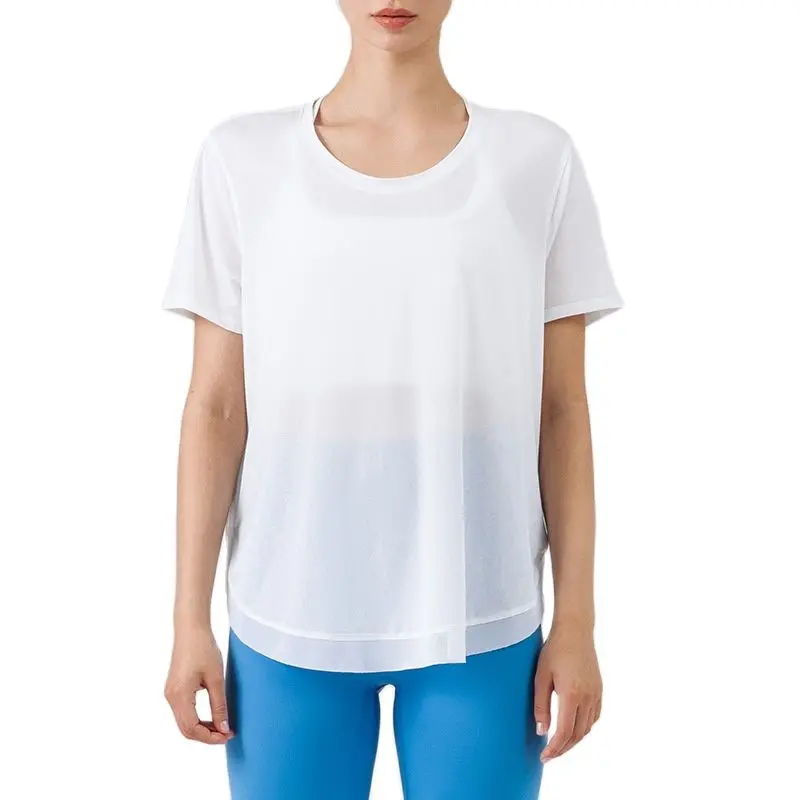 

Спортивная футболка MYS, Женский сетчатый дышащий Быстросохнущий топ с коротким рукавом для бега, фитнеса, Свободный Топ для отдыха, тренажерного зала, Сексуальная Блузка для йоги