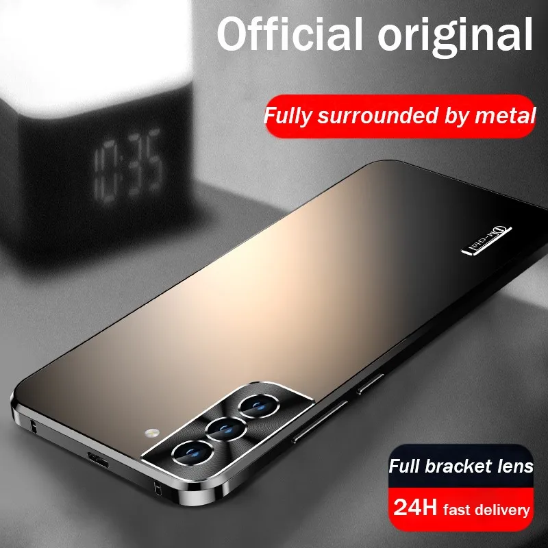 Metal Magnetic case for Samsung Galaxy S21 S22 Ultra all inclusive camera frosted anti fingerprint protective ultra-thin cases