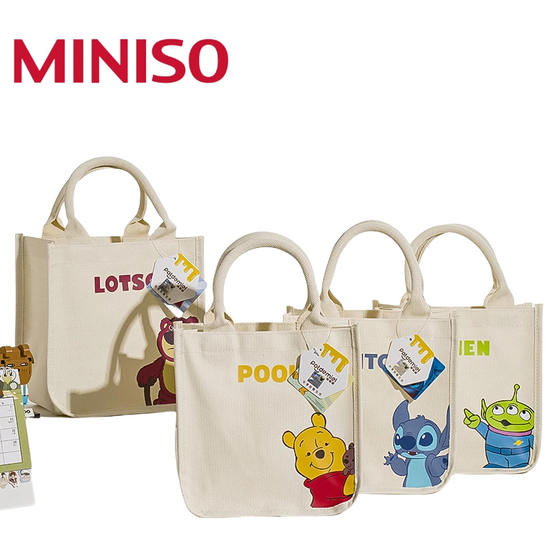 MINISO Disney Lotso Stitch Многоцелевая холщовая большая сумка Большая вместительная