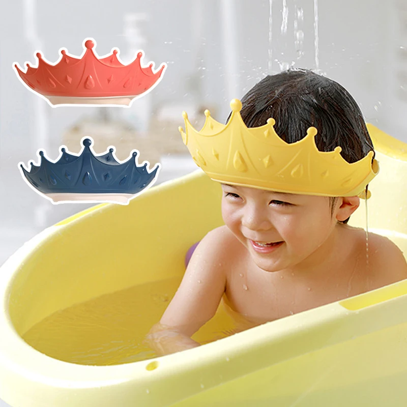 

Baby Swim Shower Cap Bath Shampoo Adjustable Eye Protection Head Water Cover Baby Care Wash Hair Shower Cap For 0-6 Years Kids