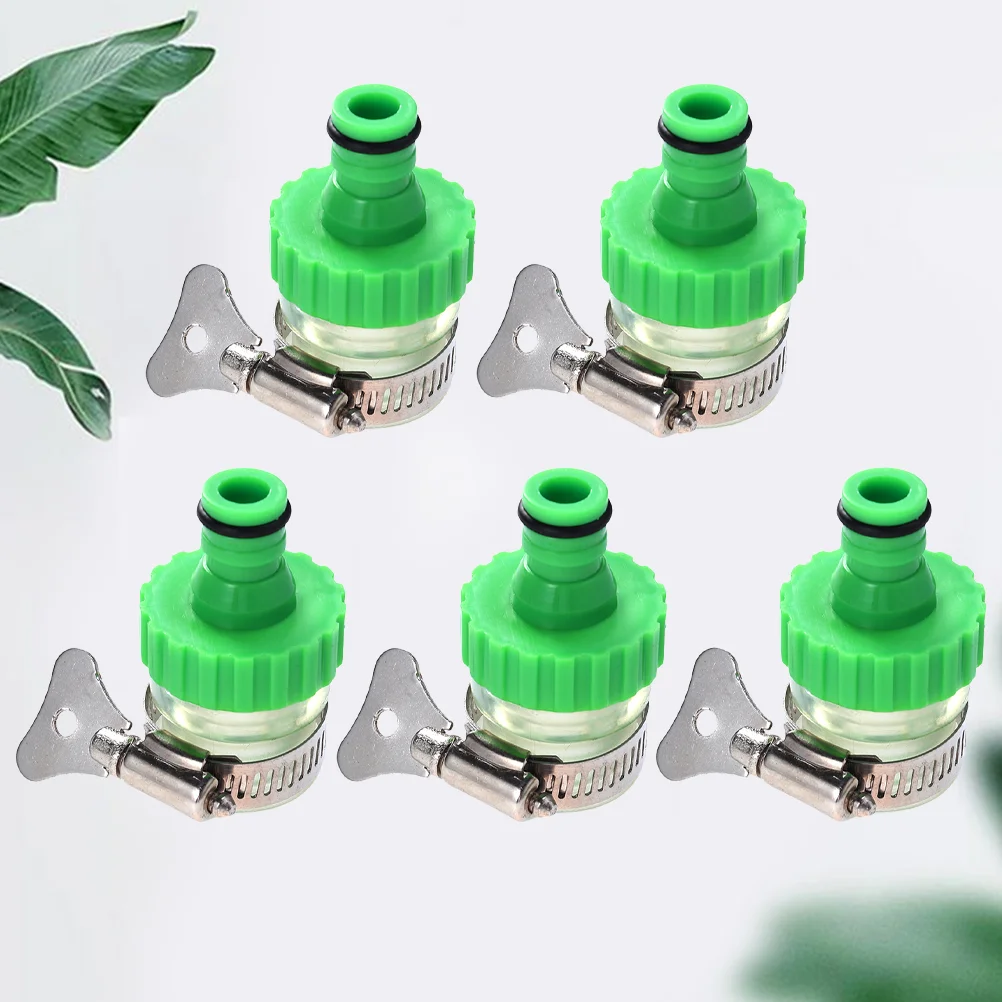 

5pcs Clamps Universal Pipe Worm Gear Clamps Connector Miniature Power-Seal Worm-Drive Pipe Connector (Green)