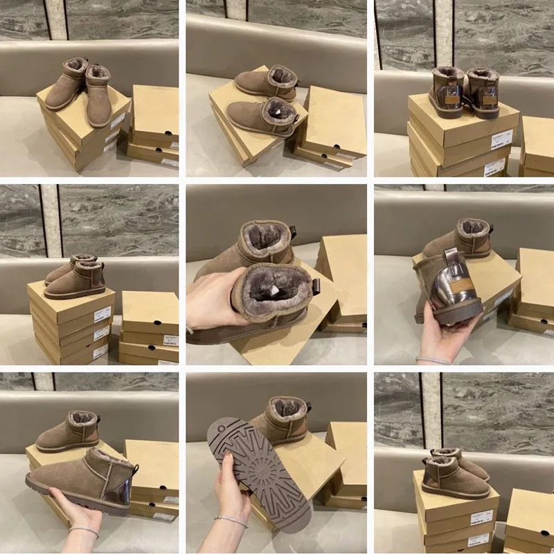 Women Classic Ultra Mini boots Winter Snow Boot New Suede Fur Chelsea Ankle Boots Flats Platform Ladies Shoes Botas