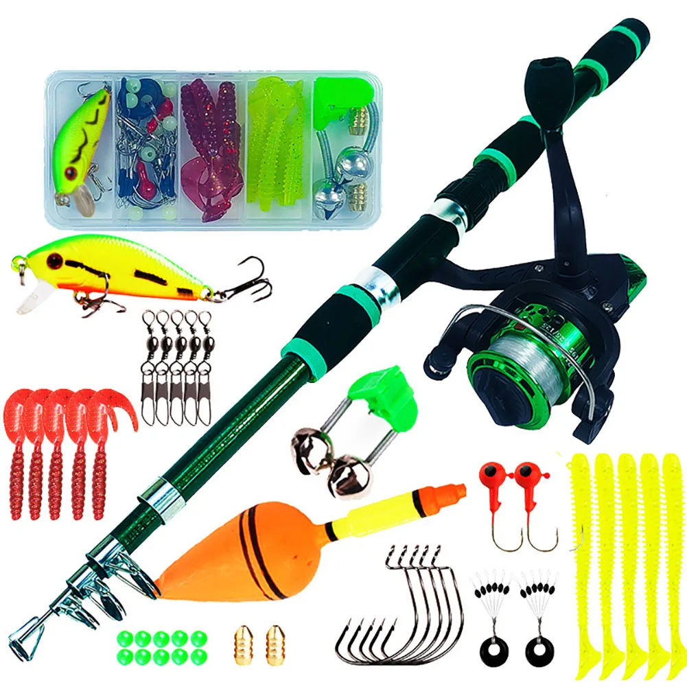 

Spinning Fishing Rod and Reel Combo1.8M Telescopic Rod with 5.2:1 3BB Fishign Reel Max Drag 5kg Full Fishing Kit