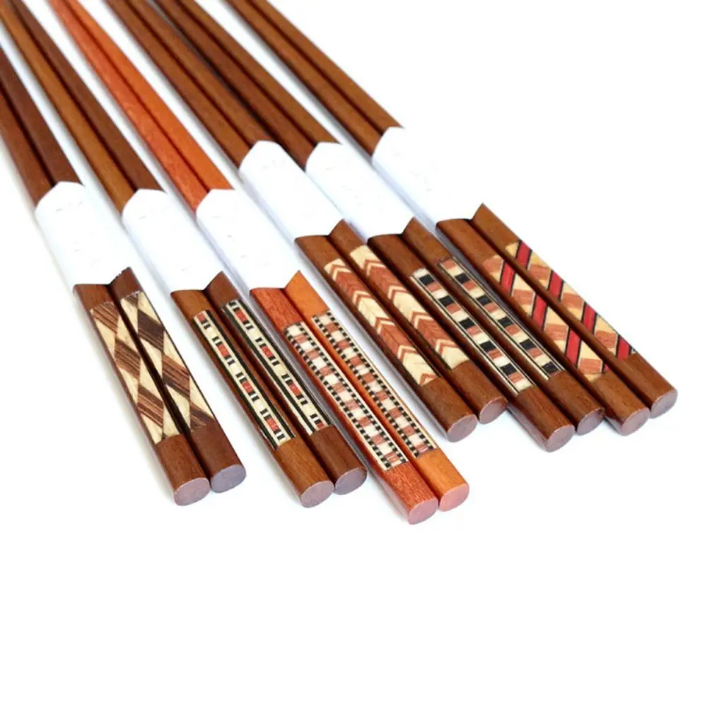 

1 pair Japanese chopsticks Iron Wood Non-Slip Sushi Food Chop Sticks Set Chinese Gift Reusable chopstick