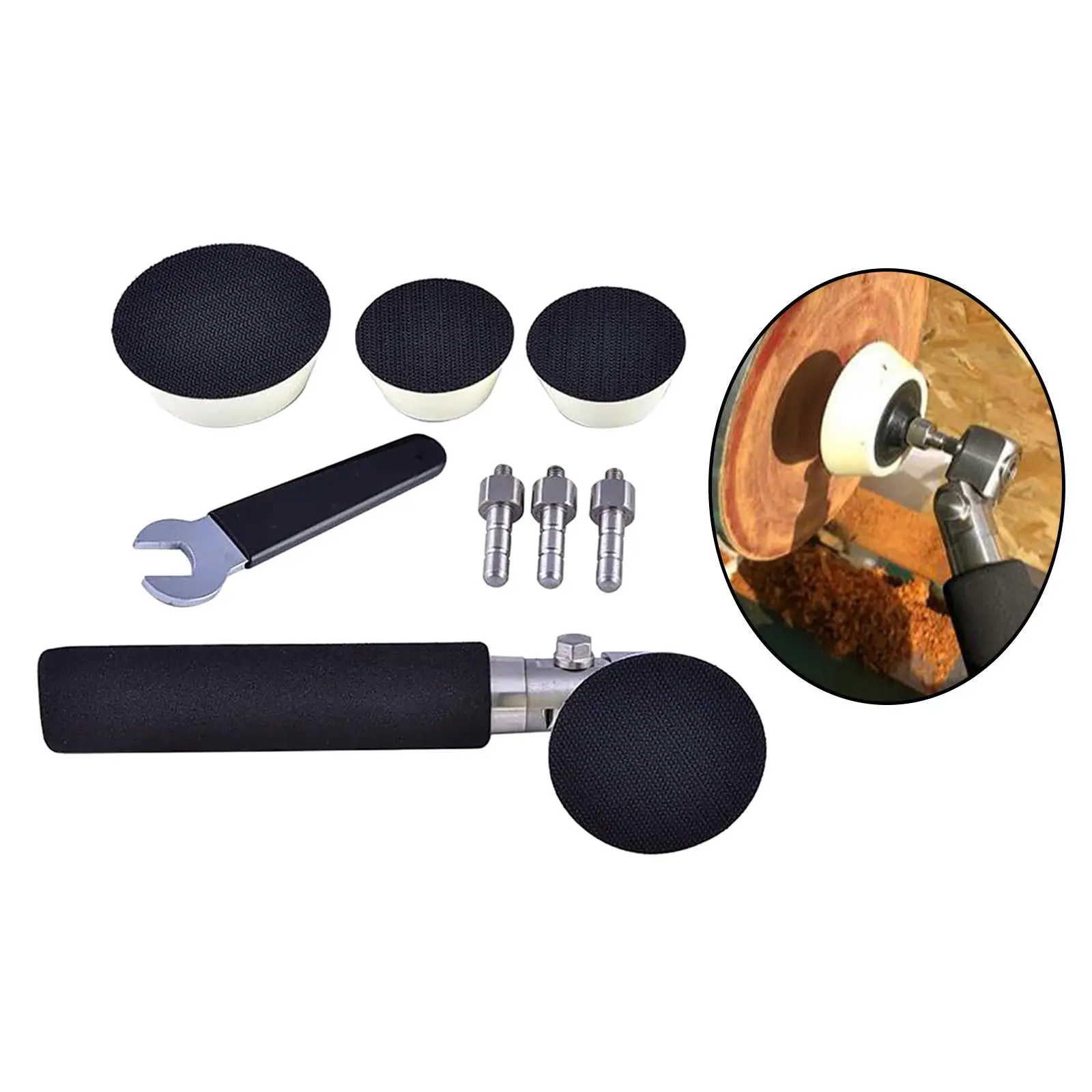 Rotary Polisher Kit Handheld Lightweighted Portable Rotatable Woodworking Accessories Universal Polishing Tool for DIY Fine Work