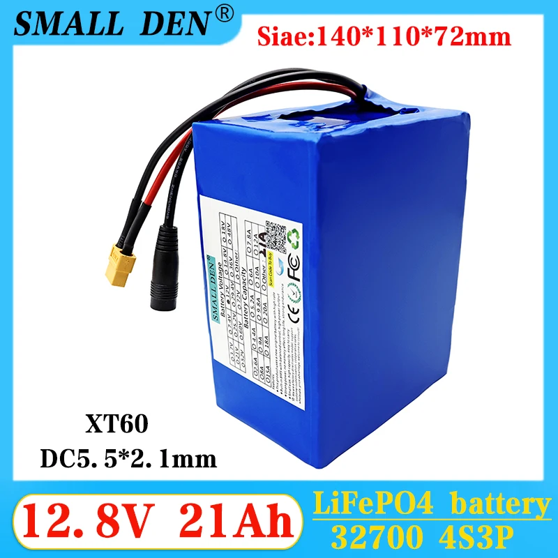 

12.8V 21Ah 32700 Lifepo4 Battery Pack 4S3P 40A Same port charge and discharge Balanced BMS 12V Power supply E-boat + 5A Charger