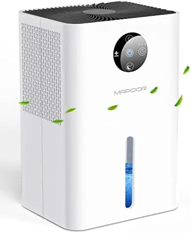 

63OZ Dehumidifiers for Home with Auto Defrosting, Ultra-Quiet Sleep Mode, 7 Colorful LED Light, (500 sq. ft) Small Dehumidifier