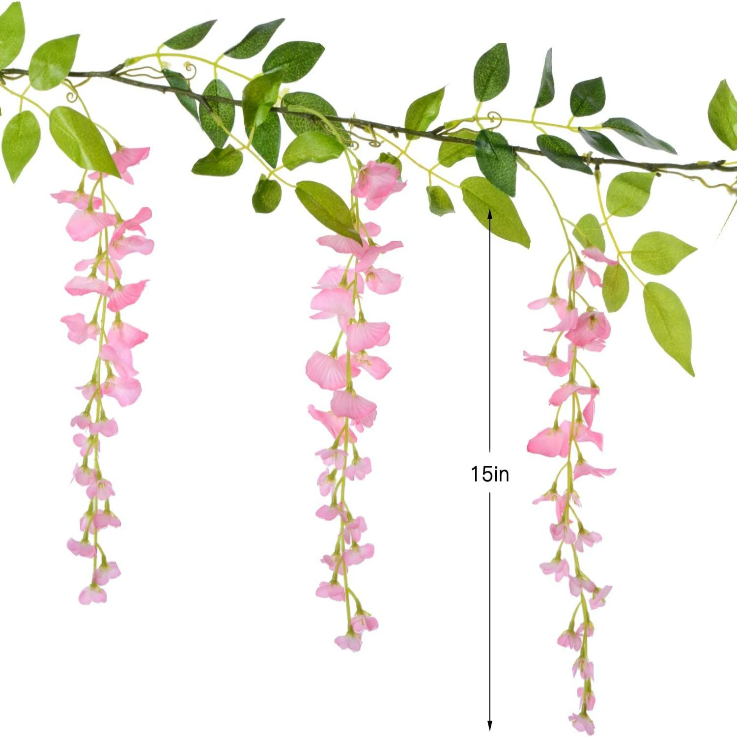 Beautiful lifelike and stunning set of 4 elegant white artificial flowers garland - 28.8ft long silk hanging vines for wedding