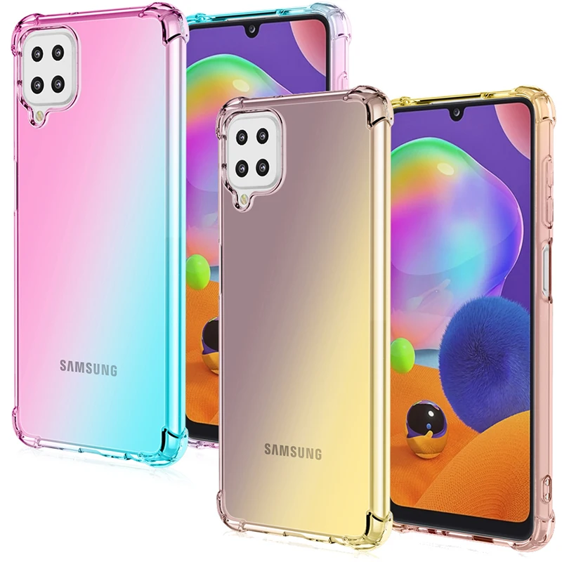 

For Samsung Galaxy A22 4G Phone Case,Hybrid Cute Gradient Soft TPU Bumper Flexible Cover For Samsung Galaxy Galaxy M32 4G Global