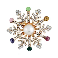 exquisite high end sweet fashion snow crystal pearl brooch creative gift clothing accessories