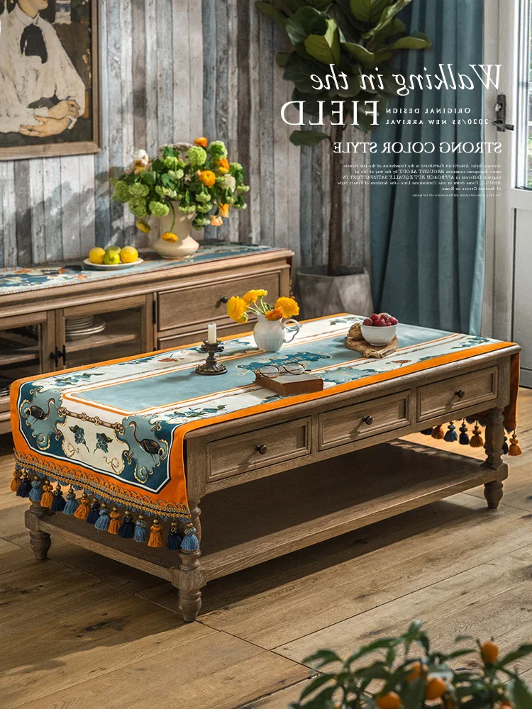 

Light Chenxi Luxury American and European Style Tea Cloth Mat Sideboard Cabinet Tablecloth Custom Dresser Cover