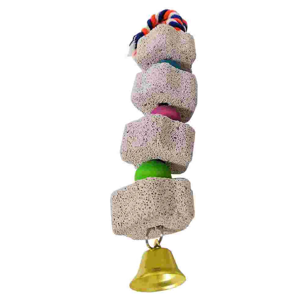 

Подвесной жевательный камень интересный попугай декоративный молярный камень попугай поставка (случайный цвет)