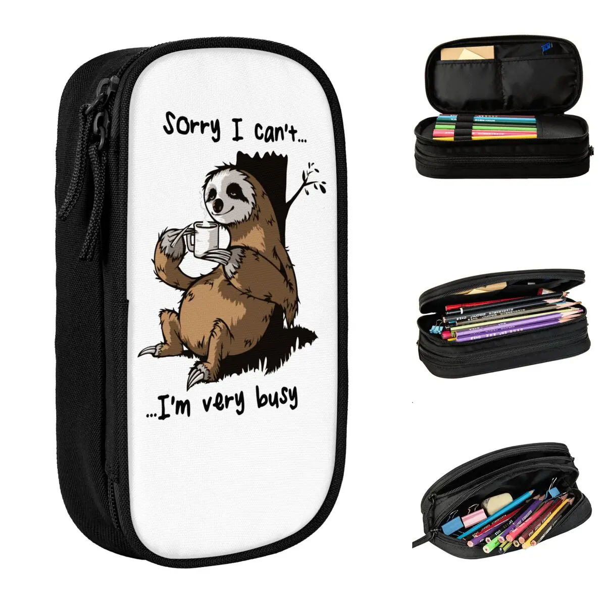 Cases Coffee Pencil Pouch Pen Holder Kids Large Storage Bags Students School Gift Stationery