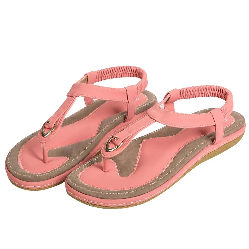 

Новинка 2022, женские сандалии, пляжная обувь в римском стиле для отдыха, пляжа, женские сандалии в этническом стиле с пряжкой, женская обувь с ...