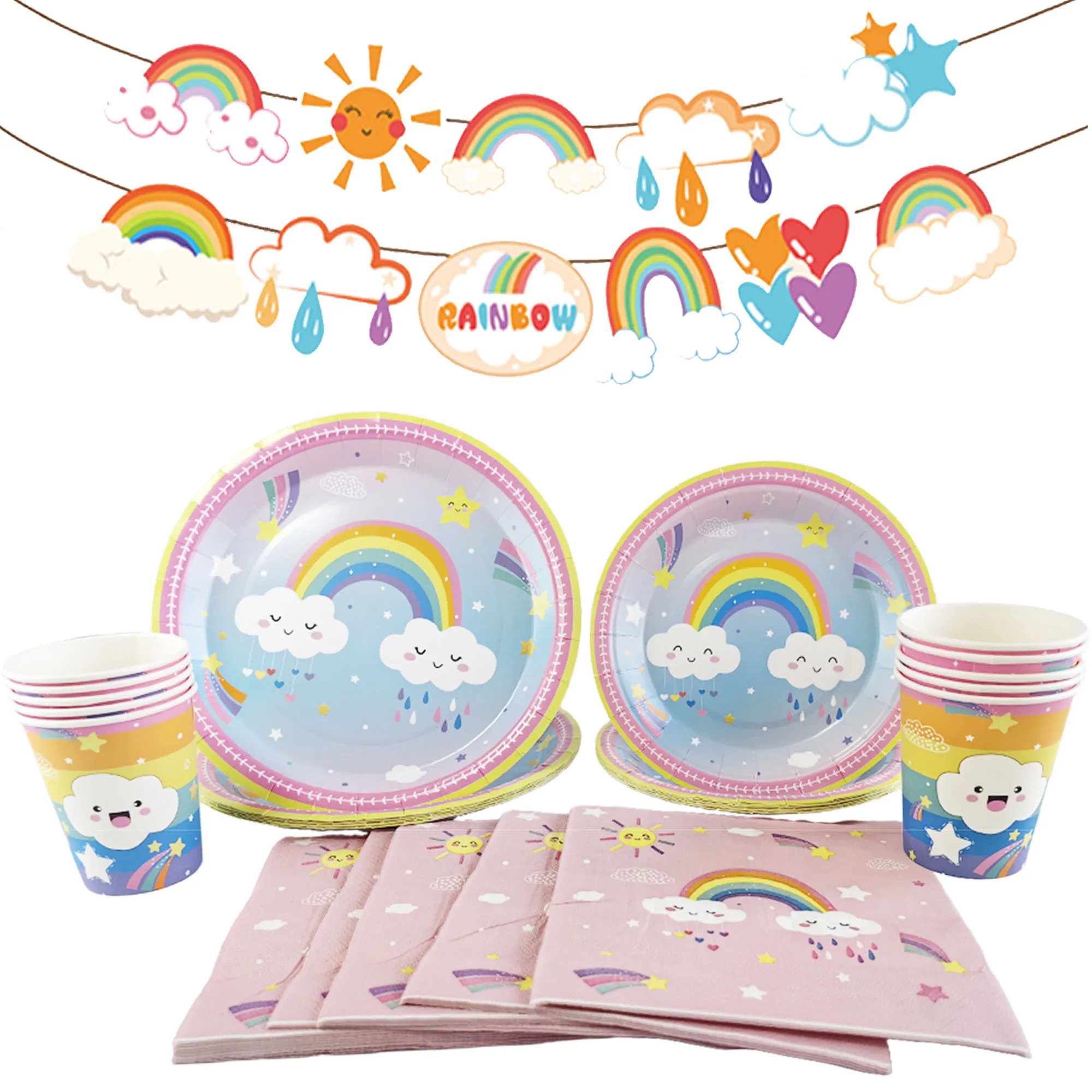 Радужные принадлежности для вечеринок радужная тарелка вечеринки салфетка
