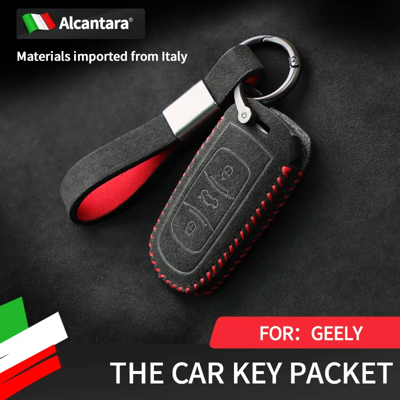 

Leather Car Remote Key Case Cover for Geely Azkarra Tugella FY11 2019 2020 Atlas Pro New Emgrand GS X6 SUV EC7 Styling