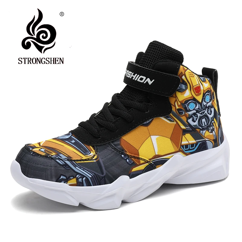 

Детская повседневная обувь STRONGSHEN для мальчиков Баскетбольная обувь для бега детская повседневная детская спортивная обувь-робот кроссовк...