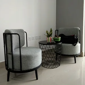 Fabric Tea Table Combination Clothing Store Office Small Sofa Table and Chair Nordic Single Iron Appearance General Use