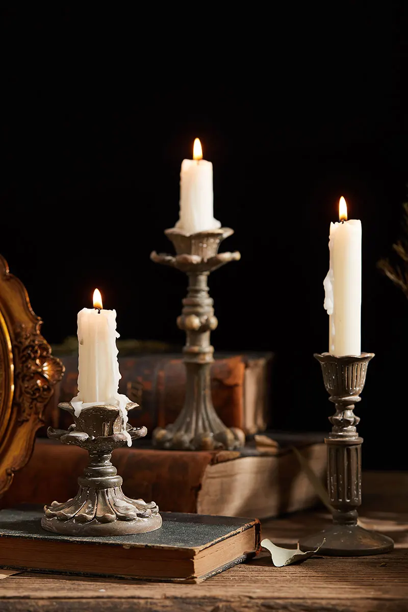 

Подсвечник в ретро стиле, подсвечник из смолы, держатели для свечей, подсвечник для фотографий под старину, подсвечник для украшения