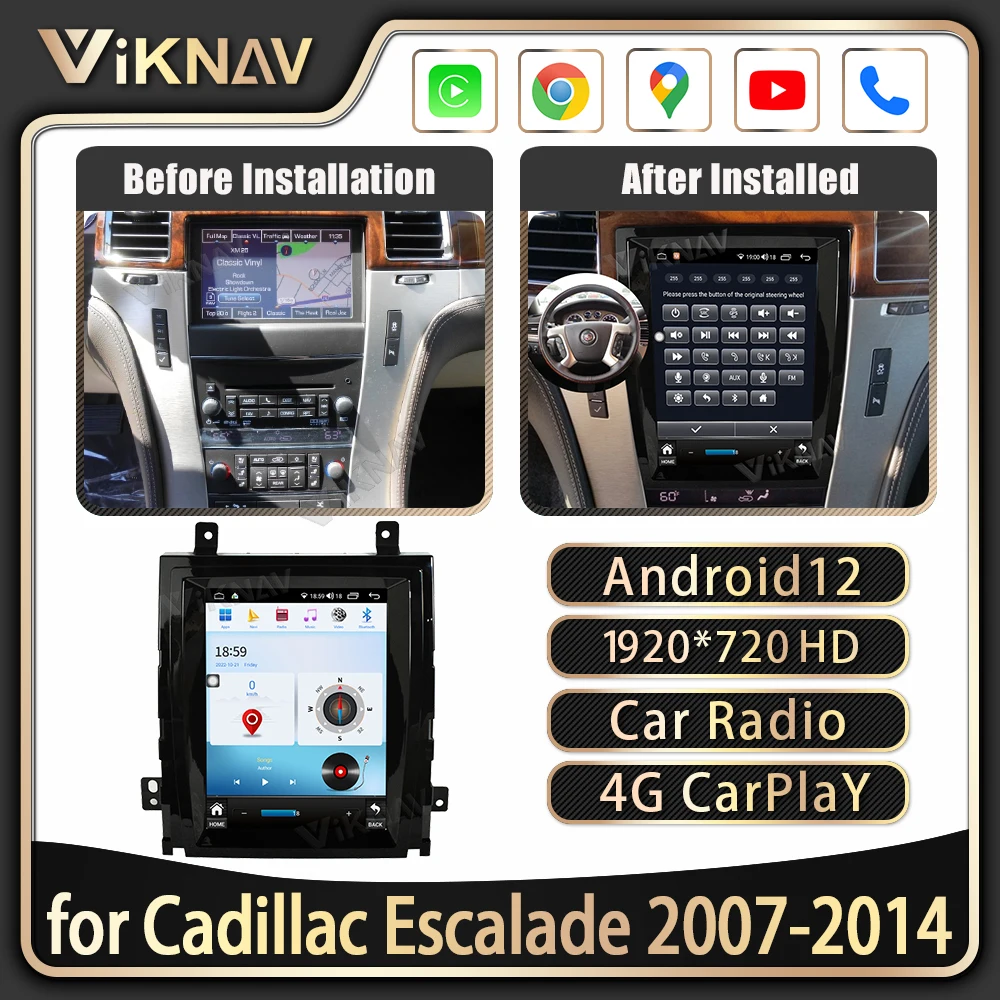 

Автомагнитола для Cadillac Escalade 2007-2014, 2 din, android, мультимедийный DVD-плеер, GPS-навигация, стерео, FM-система