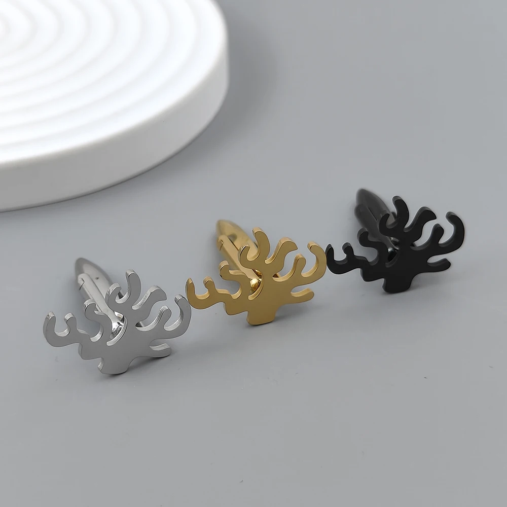 Запонки водные мужские из нержавеющей стали запонки с морскими водорослями