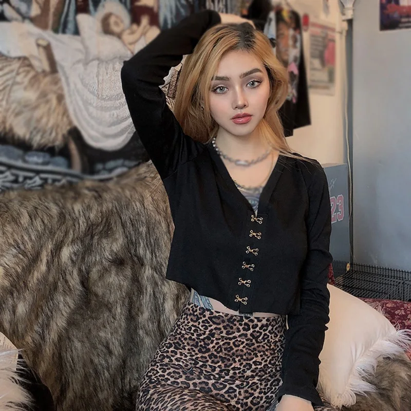 Женская Приталенная Однотонная Футболка С V-образным Вырезом Повседневный Топ