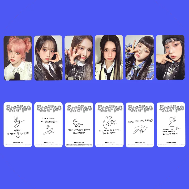 

Kpop Idol 6pcs/set Lomo Cards NMIXX EXPERGO Photocards Photo Card Postcard for Fans Collection