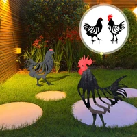 acrylic chicken stakes garden yard art rooster hen statues craft lifelike garden chicken decoration backyard farm lawn ornament