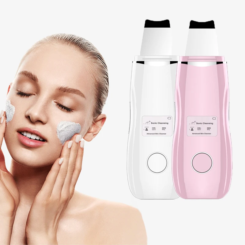 LCD Screen Ultrasonic Skin Scrubber Deep Facial Cleanser Blackhead Remover Ultrasonic Ion Ance Pore Cleaner Facial Lifting Tools