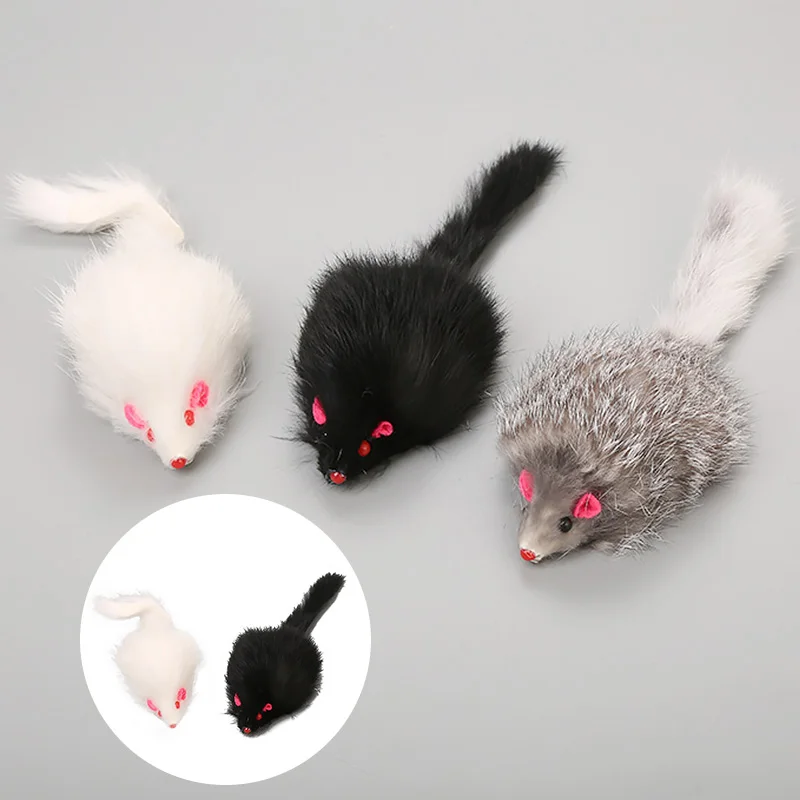 

1Pcs False Mouse Cat Pet Toys Cat Long-haired Tail Mice Mouse Toys Soft Rabbit Fur Furry Plush Pet Cats Dogs Toy Kitten Toys