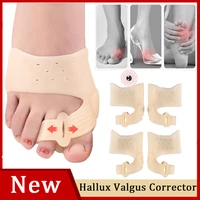 1 pair gel soft bunion overlap toe orthopedic tool split toe protector with hole hallux valgus corrector foot care