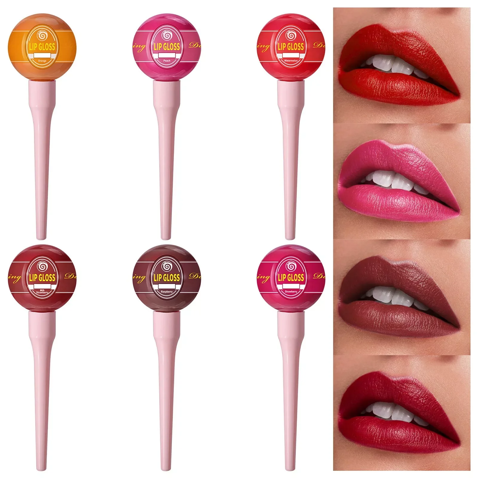 

NEW Lollipop Lip Gloss Velvet Lip Gloss Not Easy To Fade Lip Gloss Portable Non Stick Cup For Lasting Lip Plumping 6ml