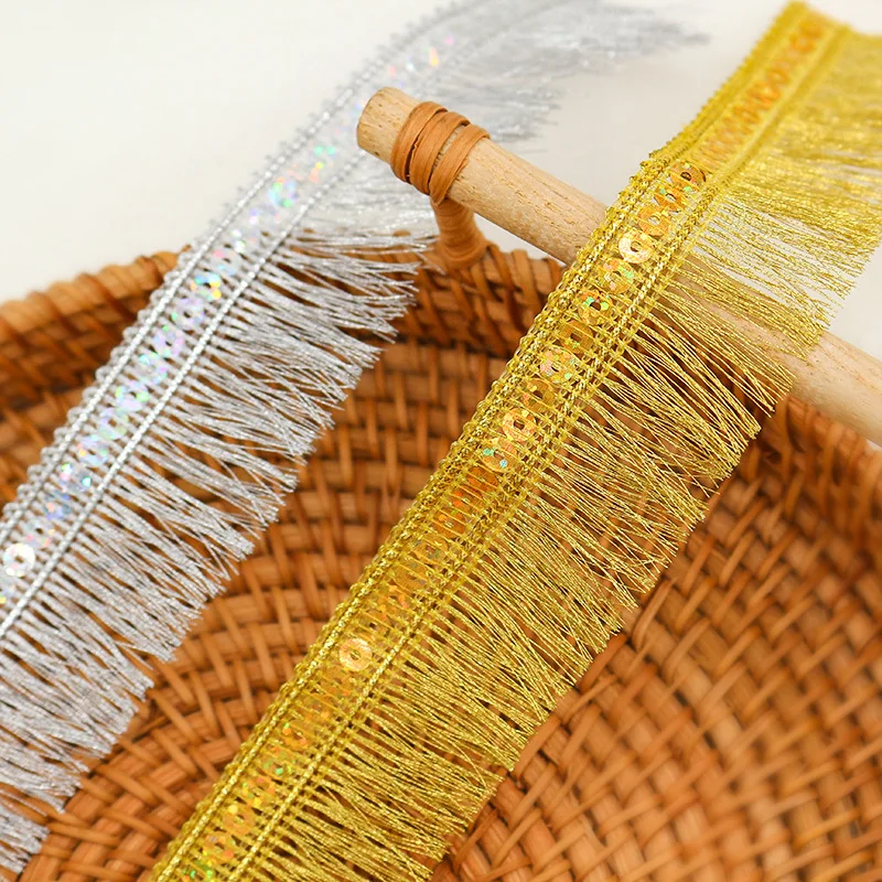 2 ярда лазерное кружево с блестками 3 5 см золотистое и серебристое Филигранное