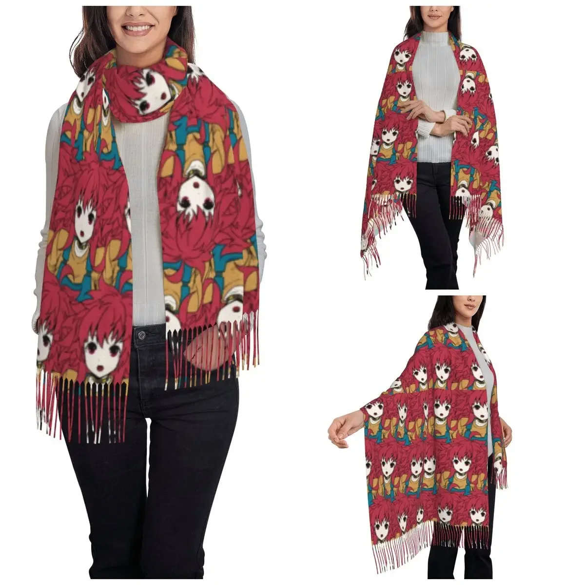 Женский шарф с кисточками Nao Egokoro Длинная зимняя Осенняя шаль шарфы из пашмины