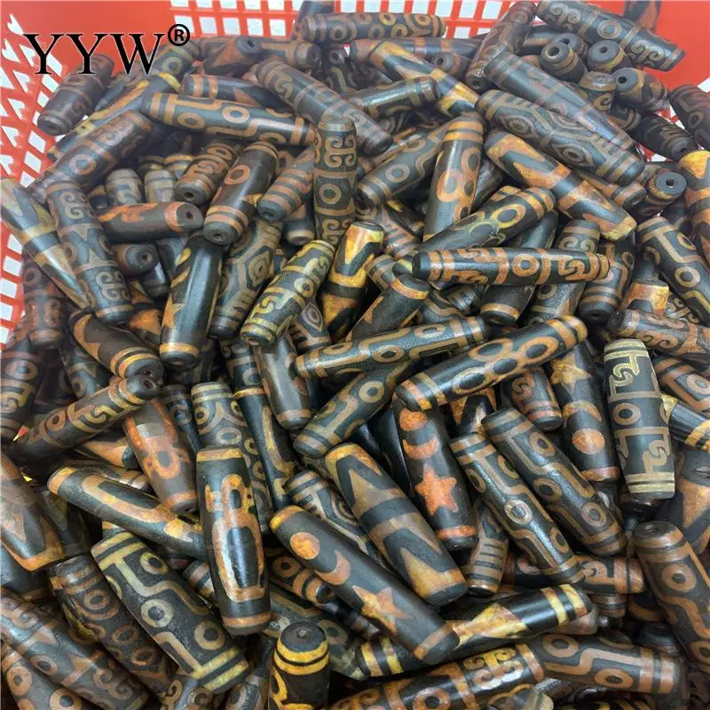 

Бусины Dzi из натурального тибетского агата, оникса, 5 шт./лот, 58 мм, для изготовления ювелирных изделий своими руками