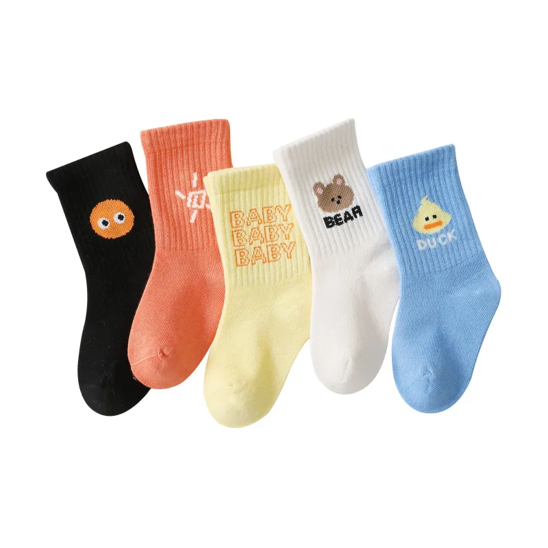 

New Spring Summer Children's Socks 1-10 Years Cartoon Bear Duck Cotton Student School Sport Sock for Kids Boys Girls Socks Gift