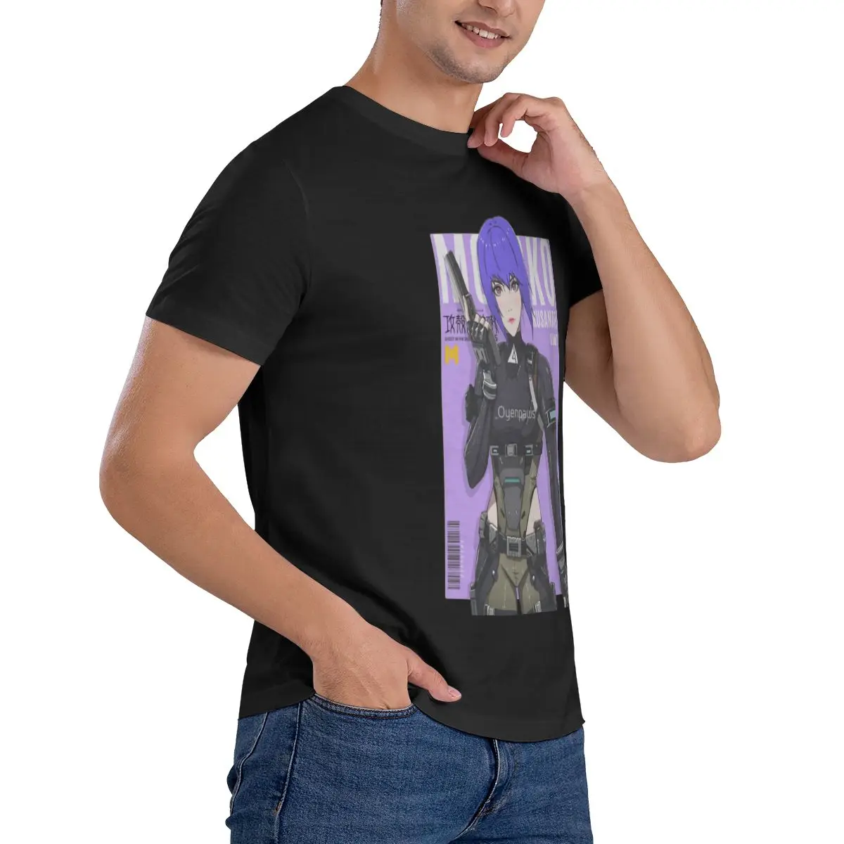 Мужская футболка Funny Motoko Ghost Топы с принтом свободные и облегающие женские