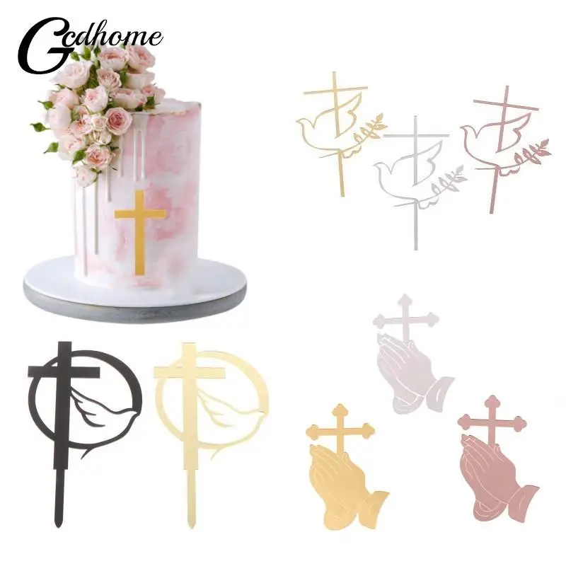 

Baptism First Communion Cake Decoration Peace Dove Cake Topper Christening Acrylic Party Supplies Cake Decorating Tools