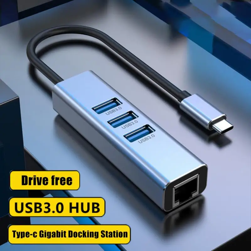 

RYRA USB C HUB 1000Mbps 3 Ports USB 3.0 Type C HUB USB to Rj45 Gigabit Ethernet Adapter for MacBook Laptop Computer Accessories