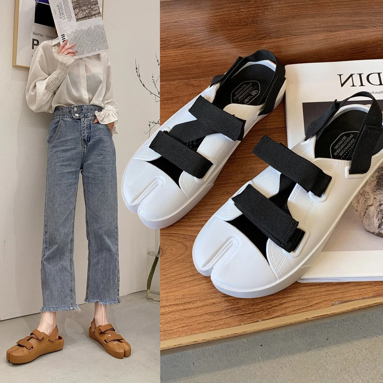 

Flat Sandal Shoe Med Suit Female Beige All-Match Summer Heels 2023 Women's Without Medium Comfort Closed Fashion Black Girls