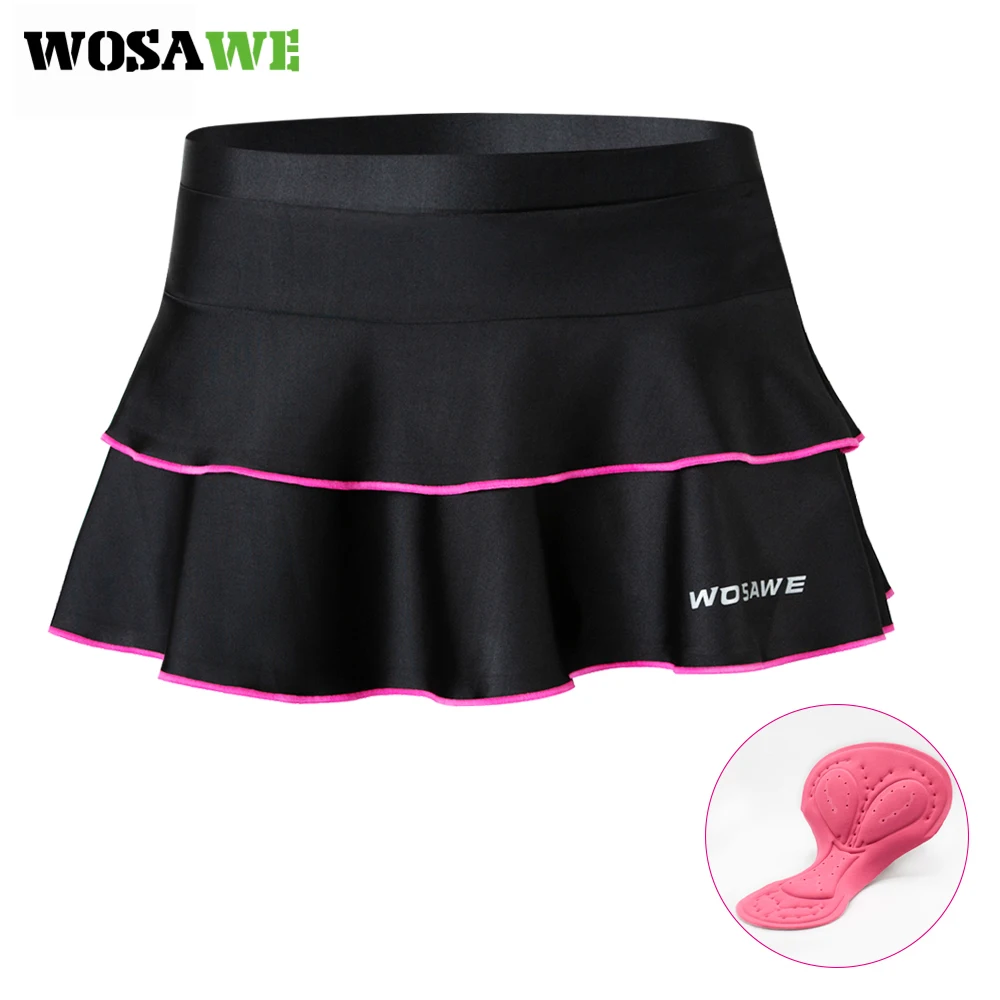 

WOSAWE Sports Tennis Skirt With Lining Sexy Short Mini Skirt Women Badminton breathable Quick drying Women Sport Pleated Skirt
