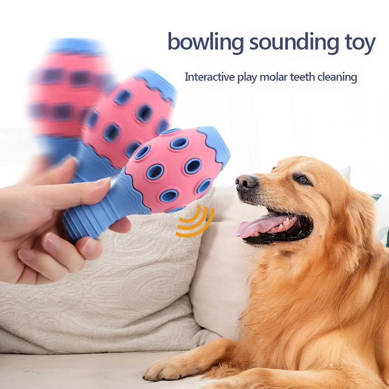 

Bowling Ball Shaped Fun Pet Interactive Toys Squeaky Dog Toys Soft Rubber Glowing Chew Toys Dog Accessories Pet Supplies