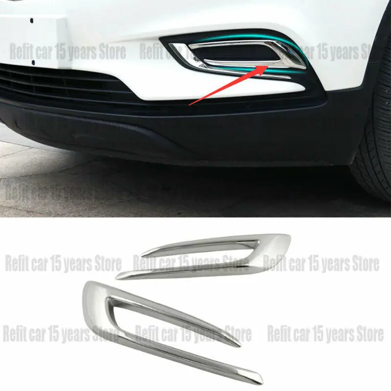 

Fit For Buick Encore 2016-2021 Chrome ABS Front Fog Light Lamp Cover Trim 2PCS