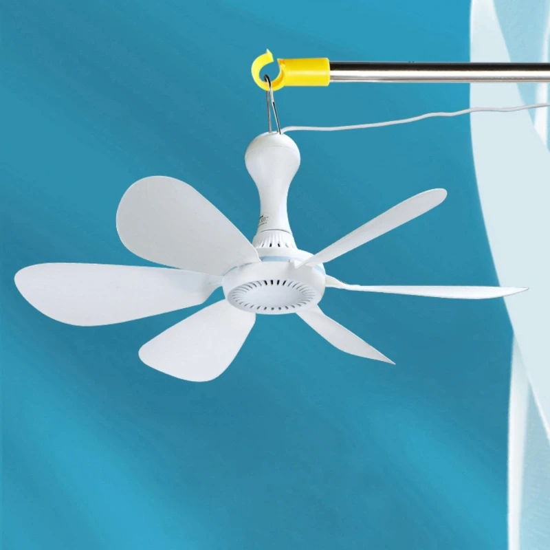 

16.5inch Portable Camping Fan Tent Fan Gazebo Ceiling Fan with 6 Blades 5W USB Canopy Hanging Fan for Office Bedroom
