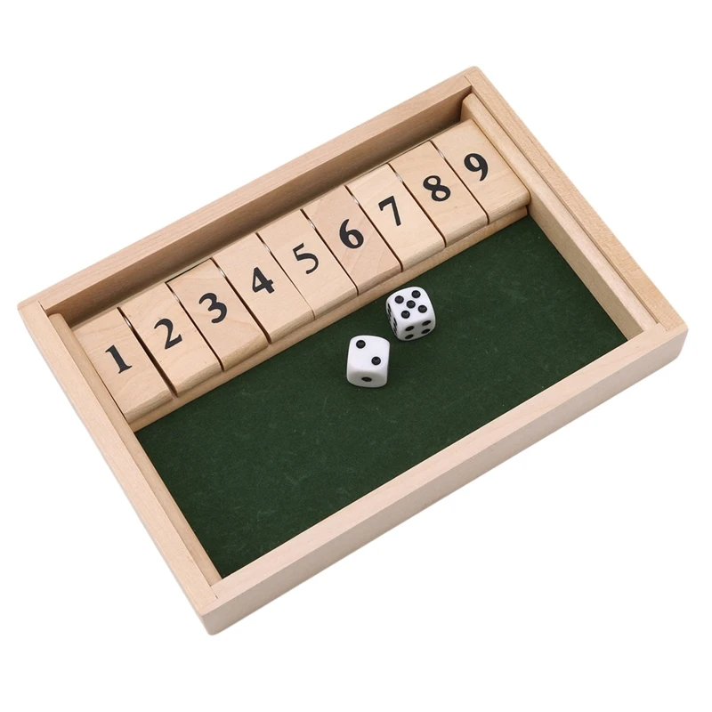 

Bar Toy Game Set 2 Dice Wooden Board for Family Party Multiplayer Education Toy